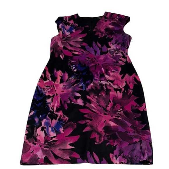 Connected Apparel Floral Pink and Purple Women's Dress Size 12 - Picture 1 of 4